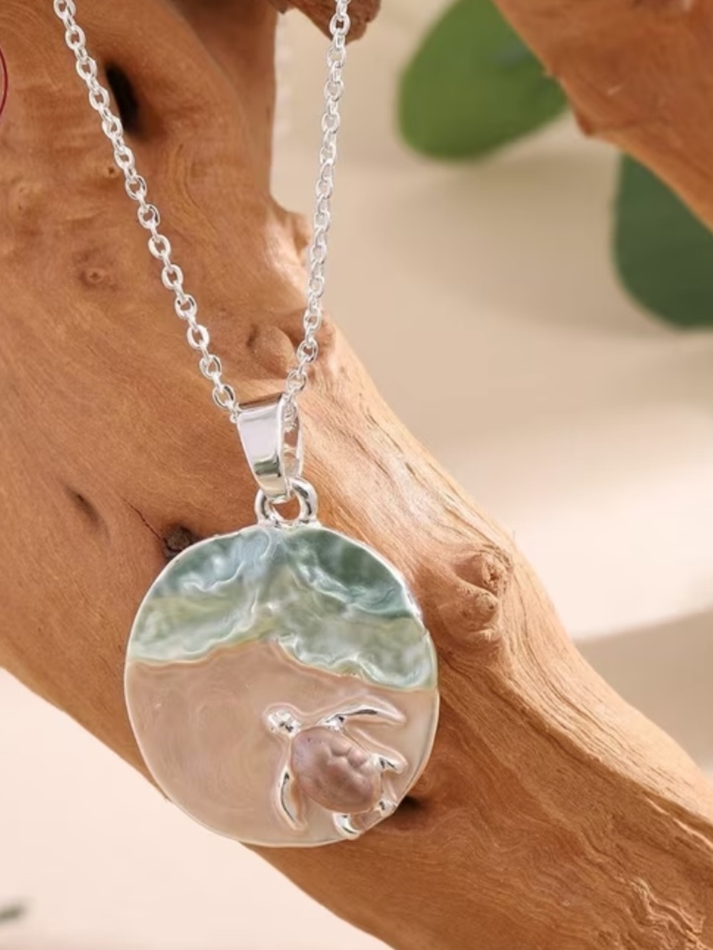 Turtle at the Beach Silver Toned Necklace - Picture 4 of 6